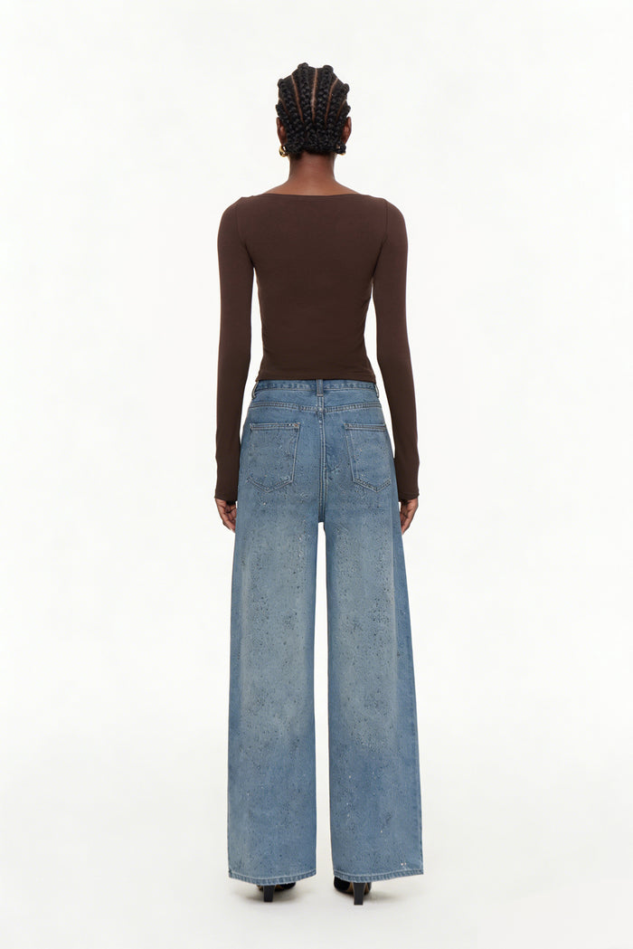 Eidel Rhinestone Jeans In Light Blue