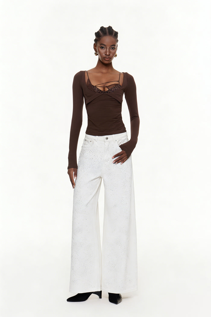 Eidel Rhinestone Jeans In White