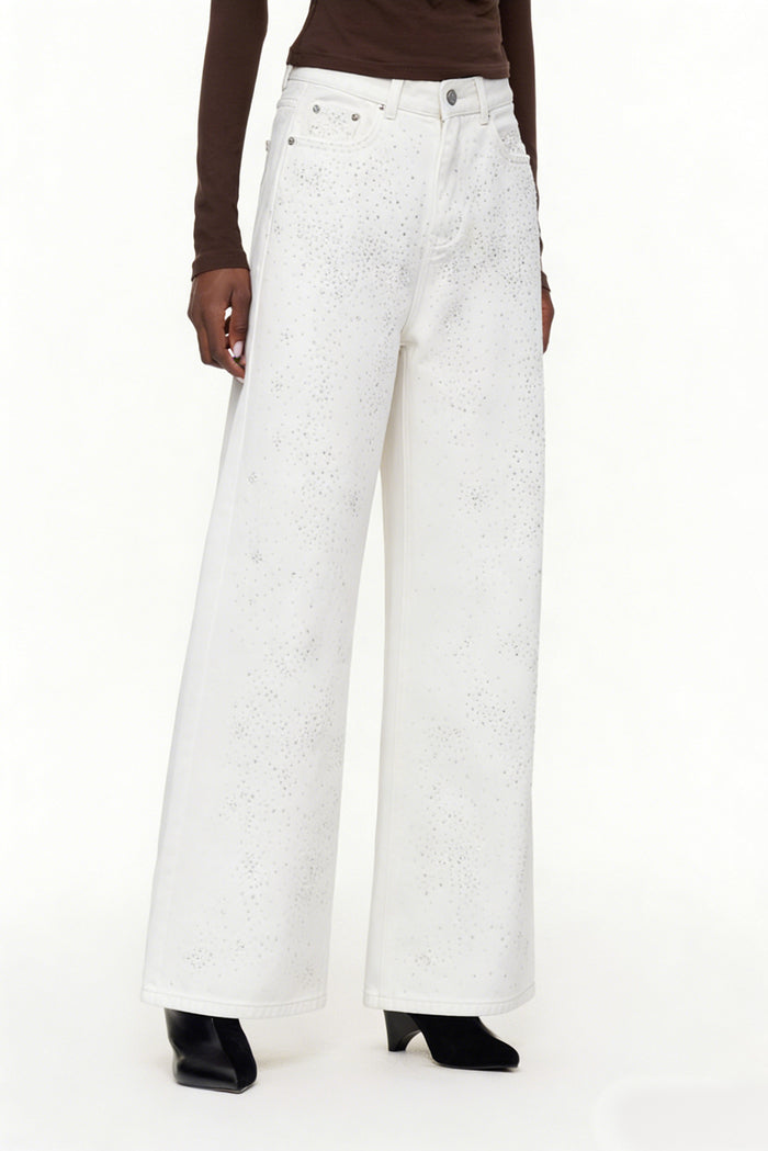Eidel Rhinestone Jeans In White