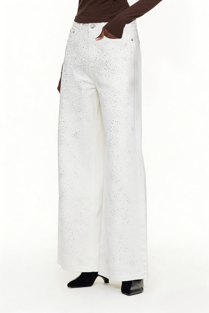 Eidel Rhinestone Jeans In White