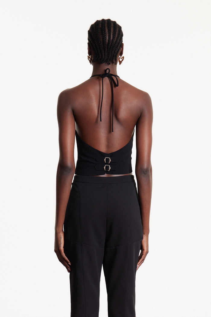 Elder Halter Neck Pearl Chain Top