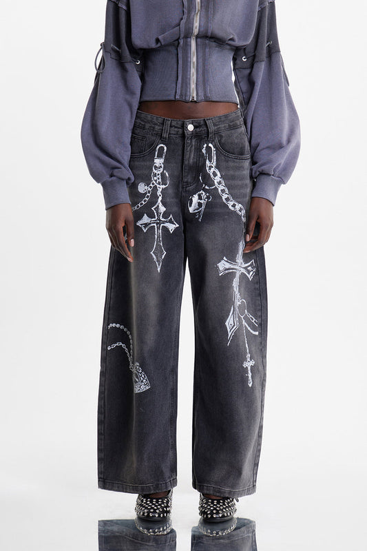 Eldor Chain Print Jeans
