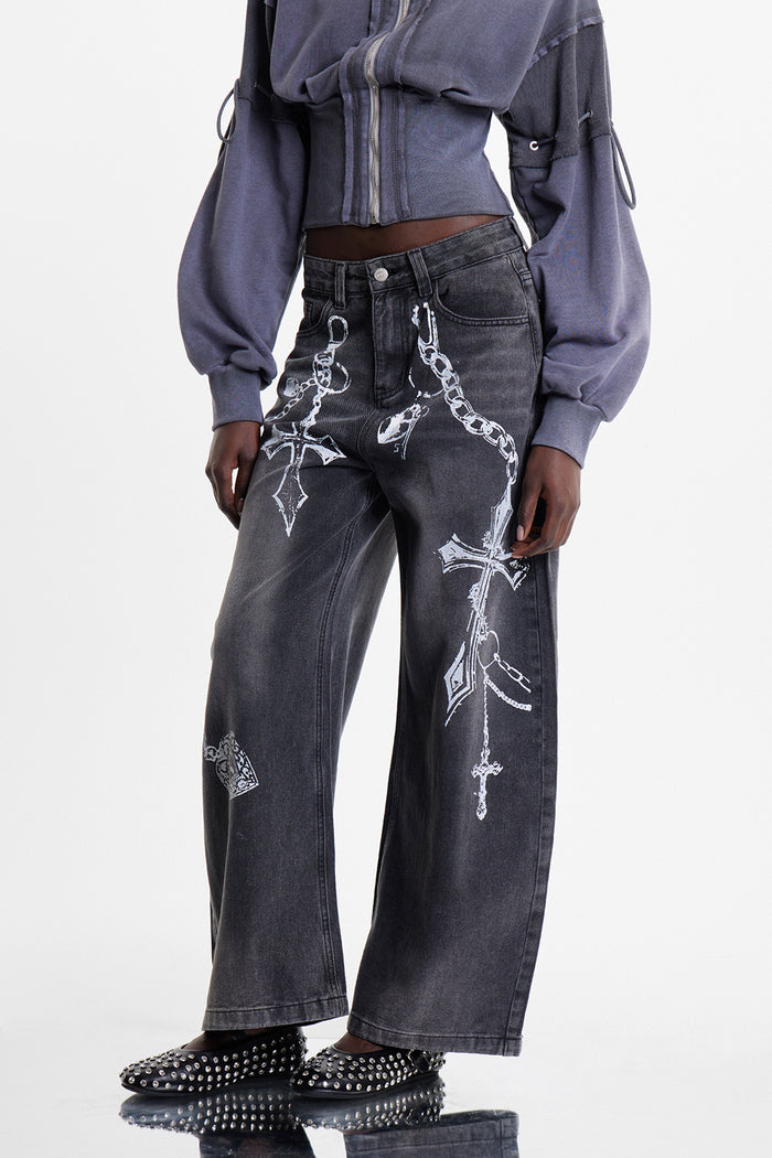 Eldor Chain Print Jeans