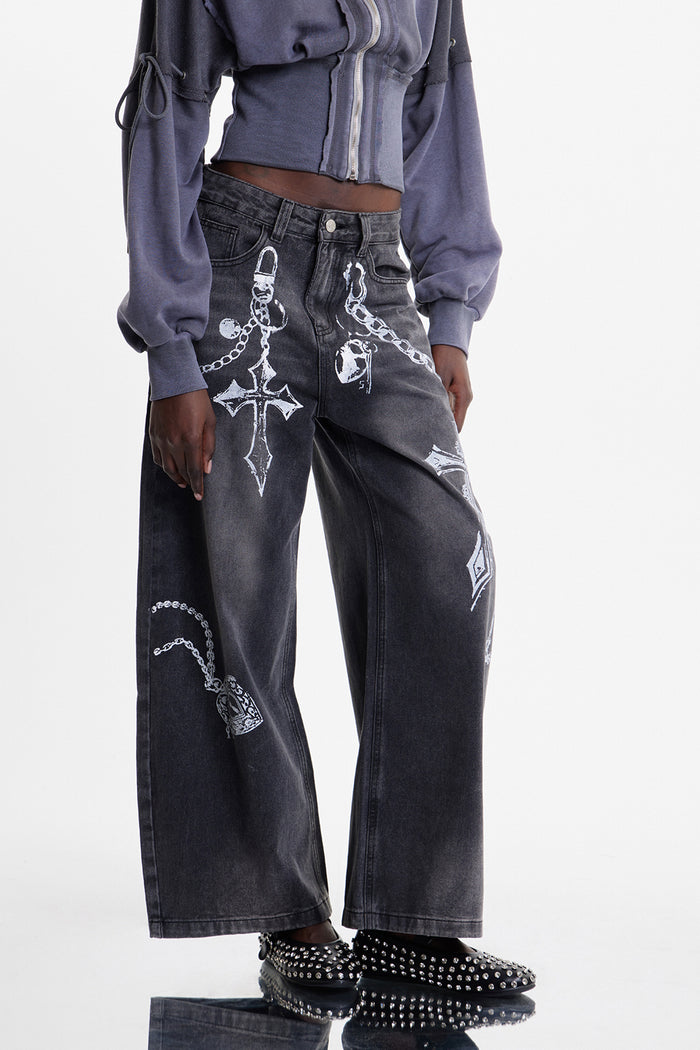 Eldor Chain Print Jeans