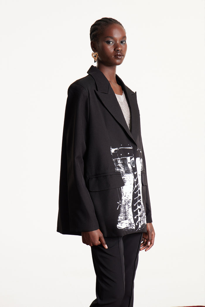 Eleazar Print Oversized Blazer