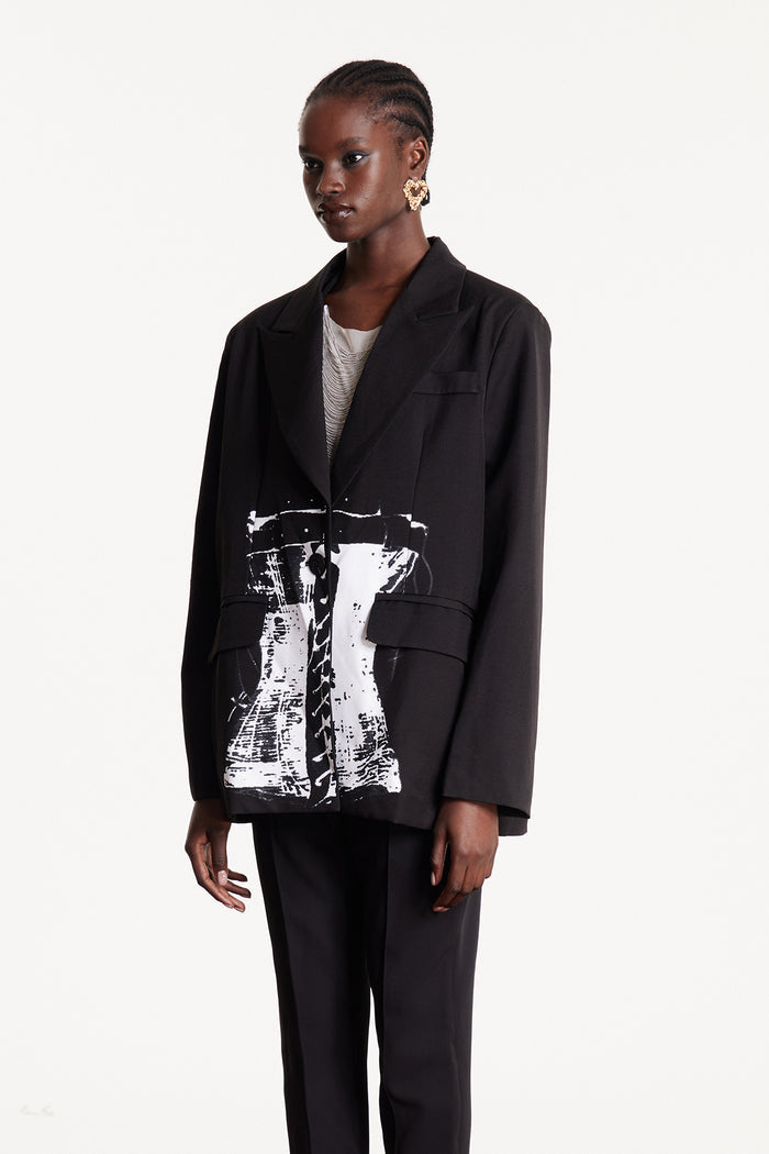 Eleazar Print Oversized Blazer