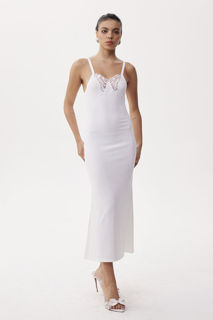 Elek Butterfly Embroidered Maxi Dress
