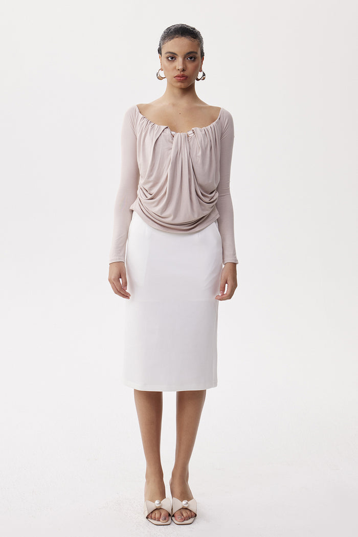 Elene Off Shoulder Ruch Top