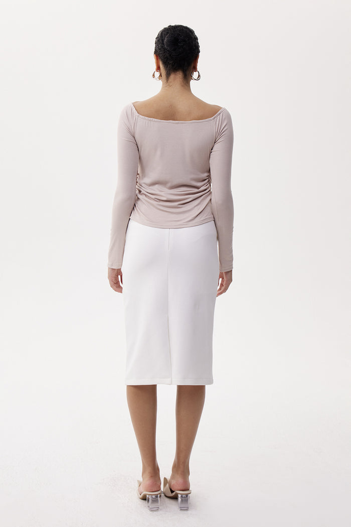 Elene Off Shoulder Ruch Top