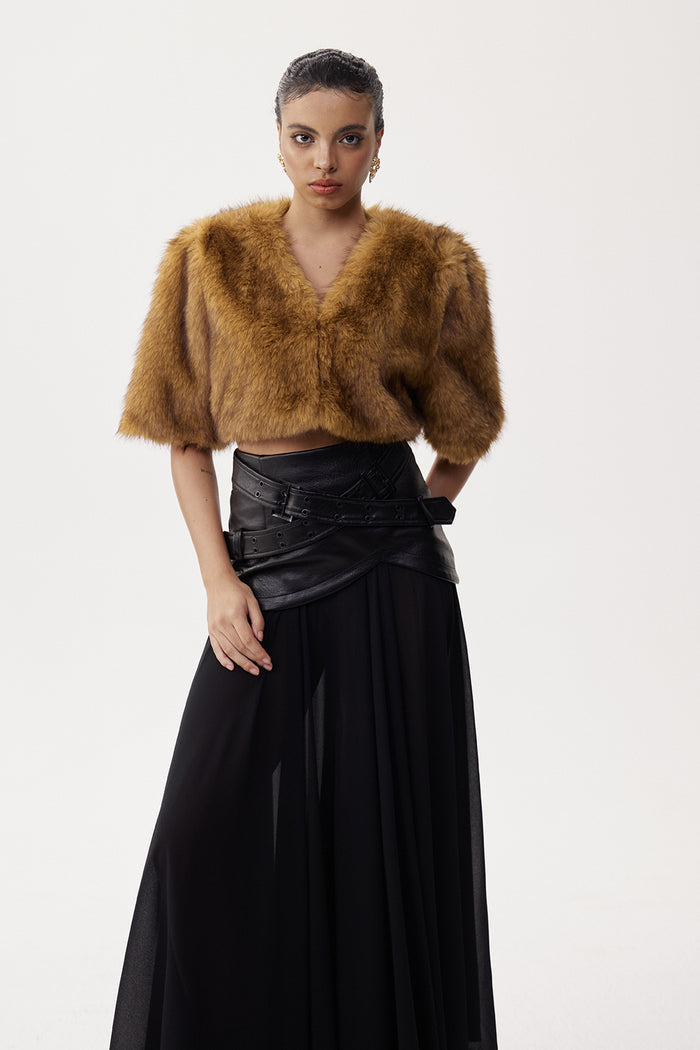 Elijas Faux Fur Crop Top