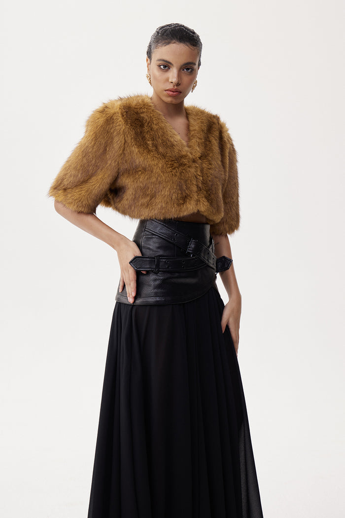 Elijas Faux Fur Crop Top
