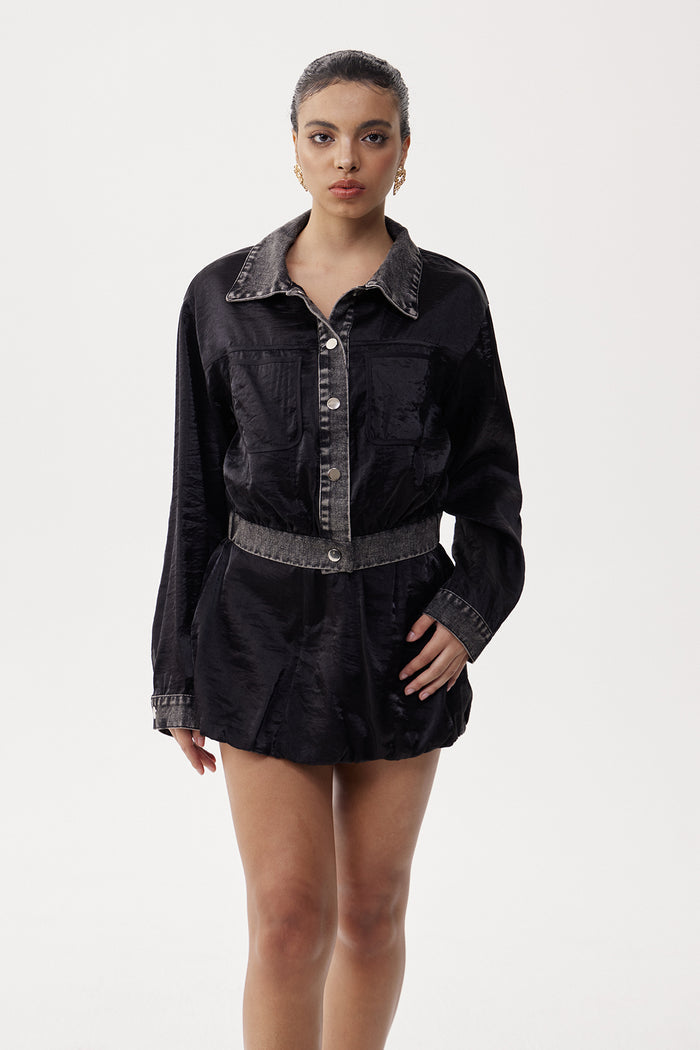 Elin Deconstruct Satin Skirt Set