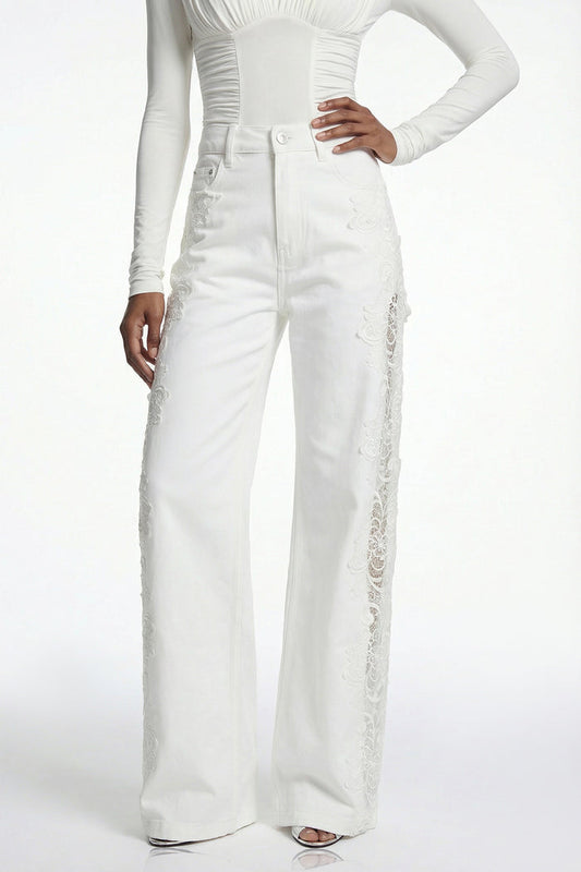 Eliodoro Embroidered Mesh Jeans