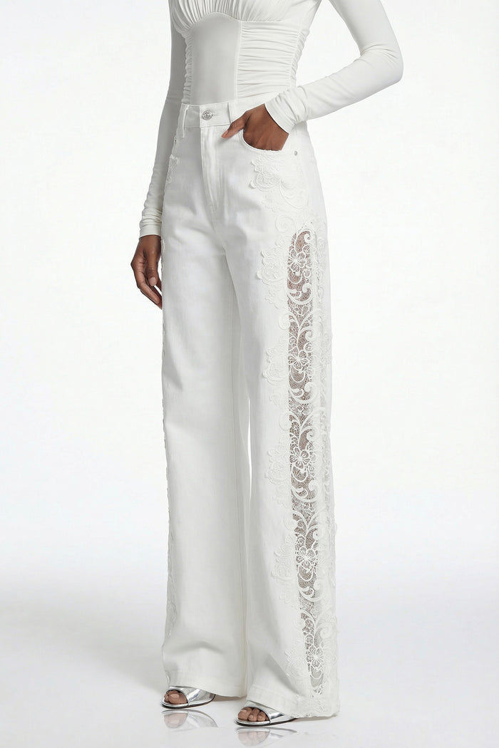 Eliodoro Embroidered Mesh Jeans