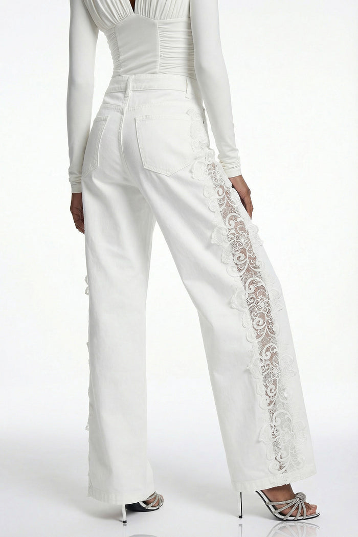 Eliodoro Embroidered Mesh Jeans