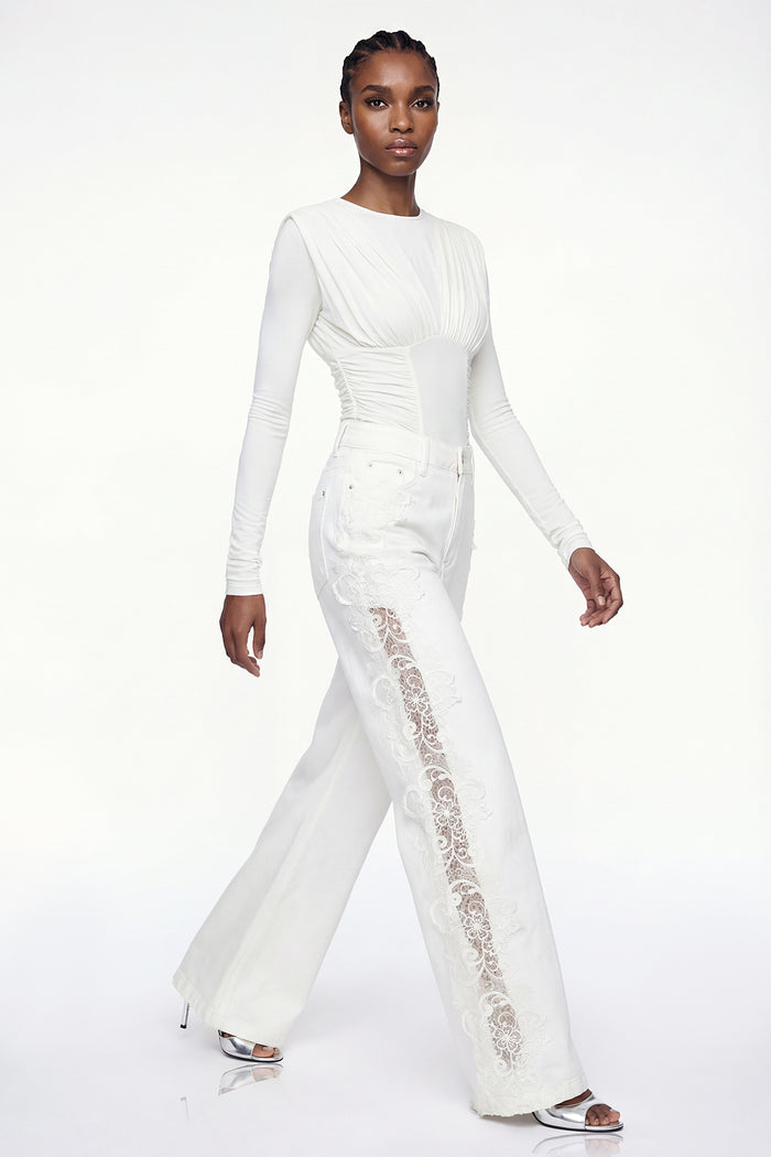 Eliodoro Embroidered Mesh Jeans