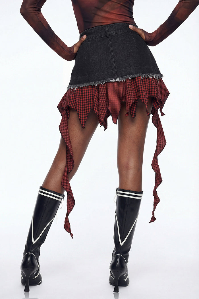 Eliott Grid Deconstruct Mini Skirt