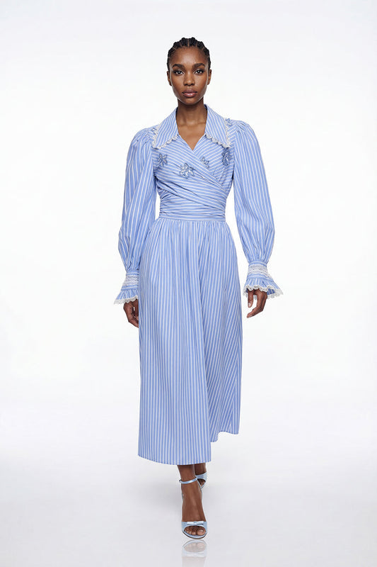 Elisabeth Stripe Rhinestone Skirt Set