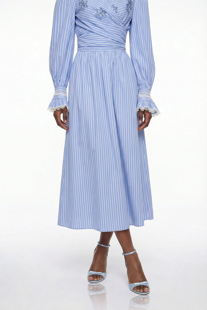 Elisabeth Stripe Rhinestone Skirt Set