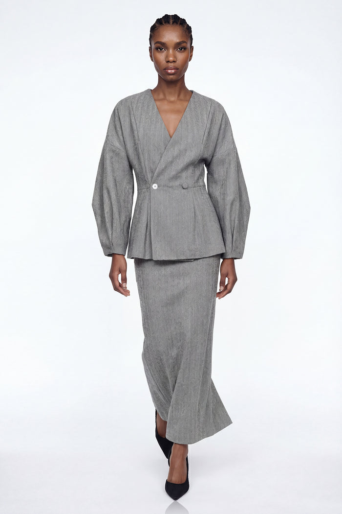 Elishua Balloon Sleeve Skirt Set