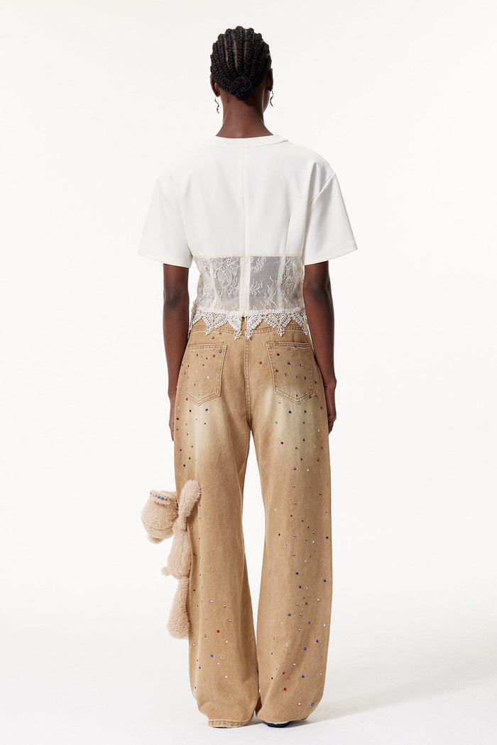 Elliot Rhinestone Deconstruct Jeans