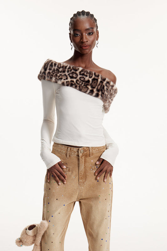 Ellis One Shoulder Leopard Top