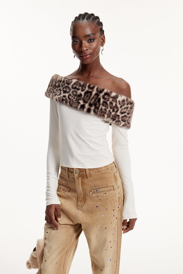 Ellis One Shoulder Leopard Top