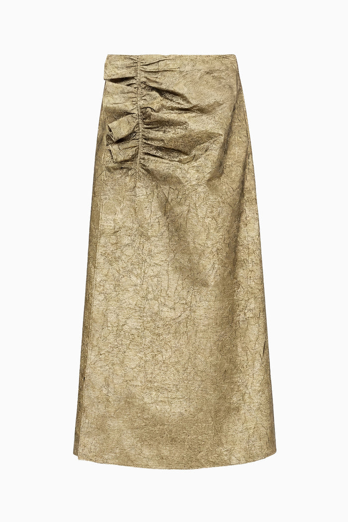 Ellis Taffeta Midi Skirt - Light Gold