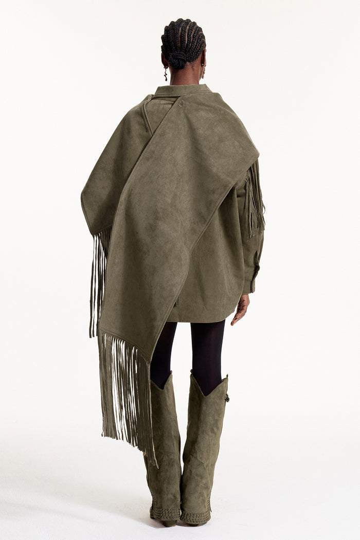 Elmer Suede Scarf Fringe Jacket