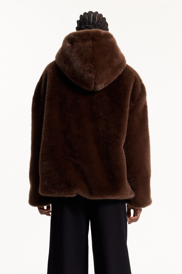 Elmira Hooded Faux Fur Top