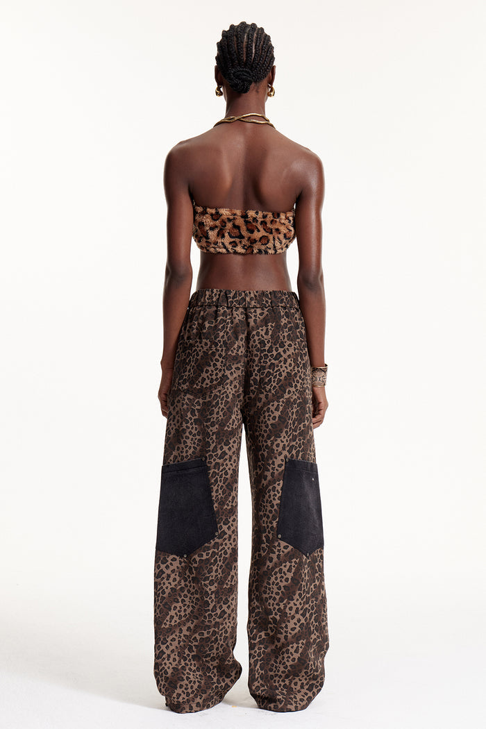 Elnathan Deconstruct Leopard Barrel Jeans