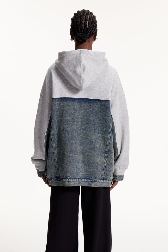 Elnora Deconstruct Stripe Hooded Top