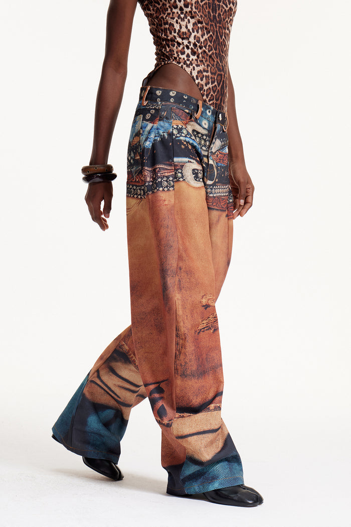Elodia Belt Print Jeans