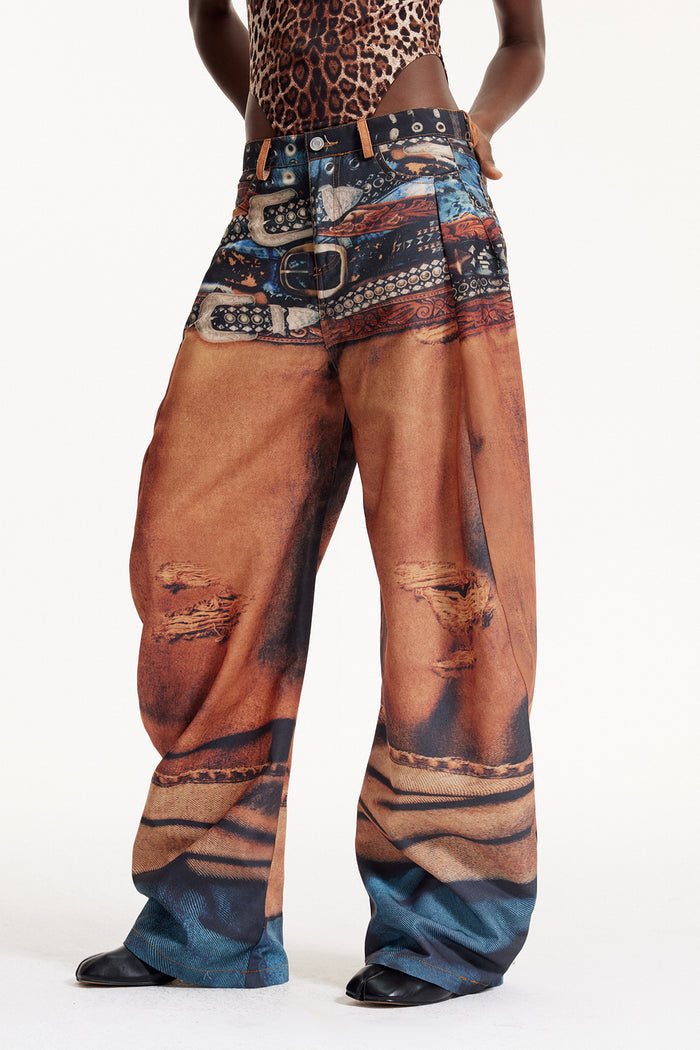 Elodia Belt Print Jeans