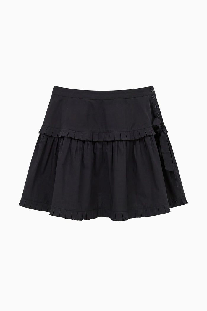 Elodie Cotton Mini Skirt - Noir
