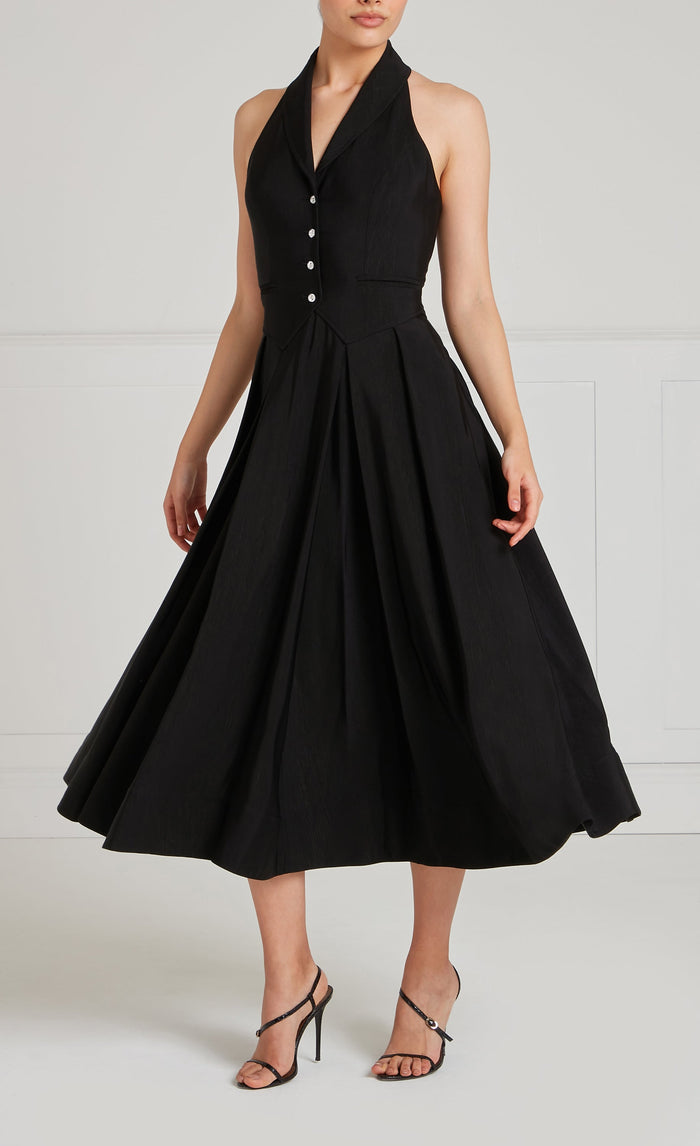 Elodie Halter Dress - Black