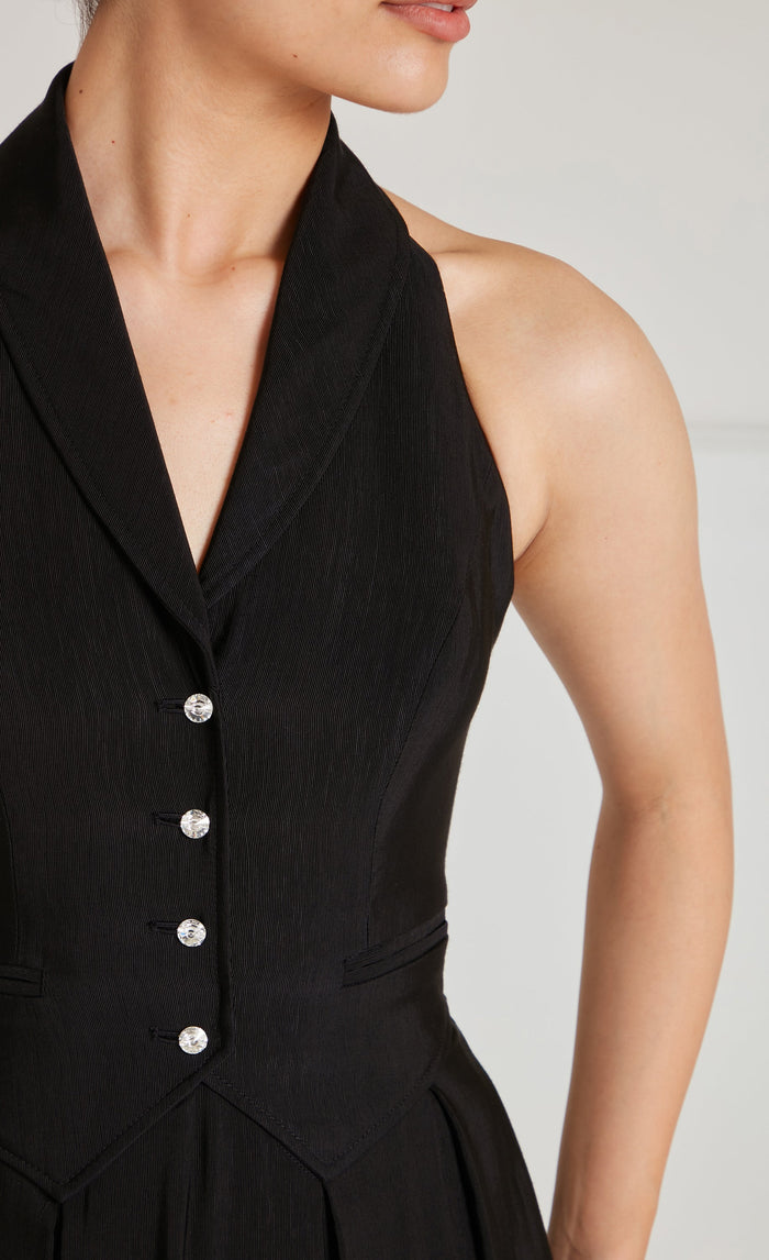 Elodie Halter Dress - Black
