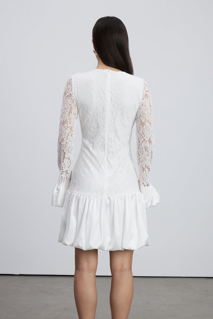 Emanoil Lace Bubble Mini Dress