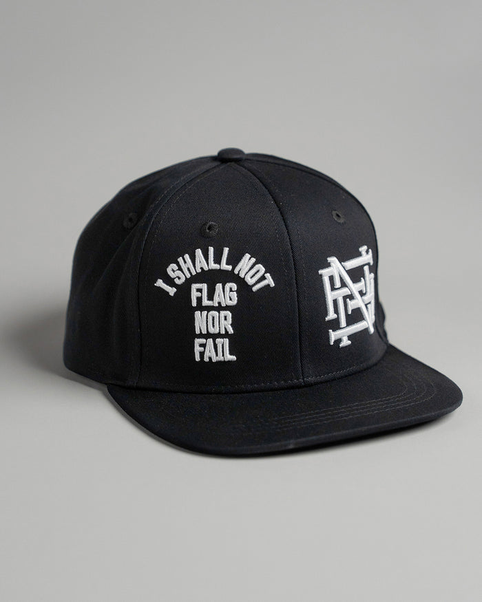 EMBROIDERED ANTHEM HAT - WHITE/BLACK