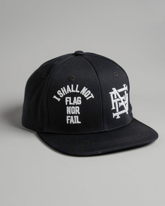 EMBROIDERED ANTHEM HAT - WHITE/BLACK