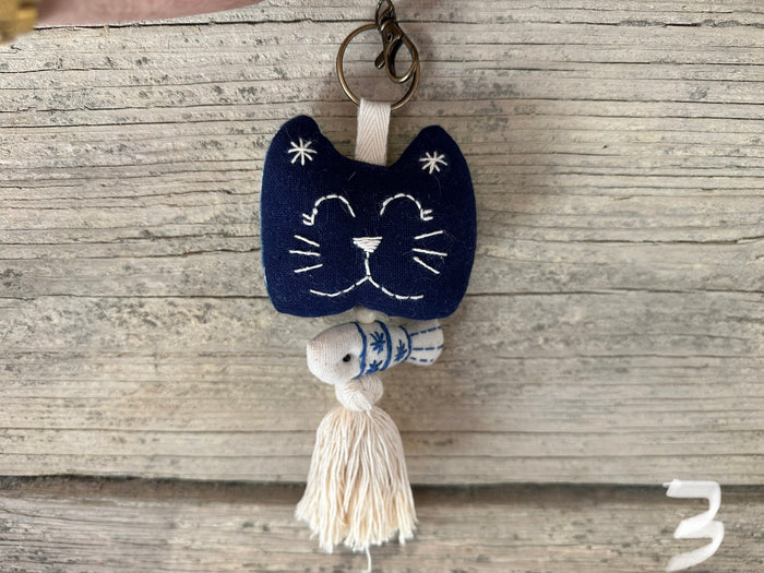 Embroidered Cat & fish