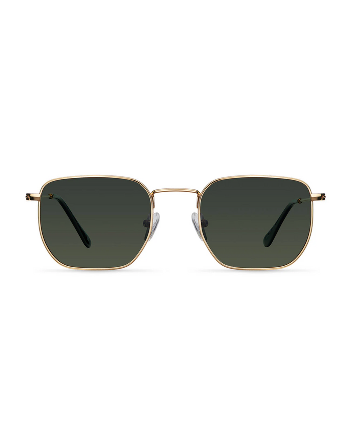 Meller Emin sunglasses showcasing a gold frame and dark lenses, highlighting stylish eye protection.