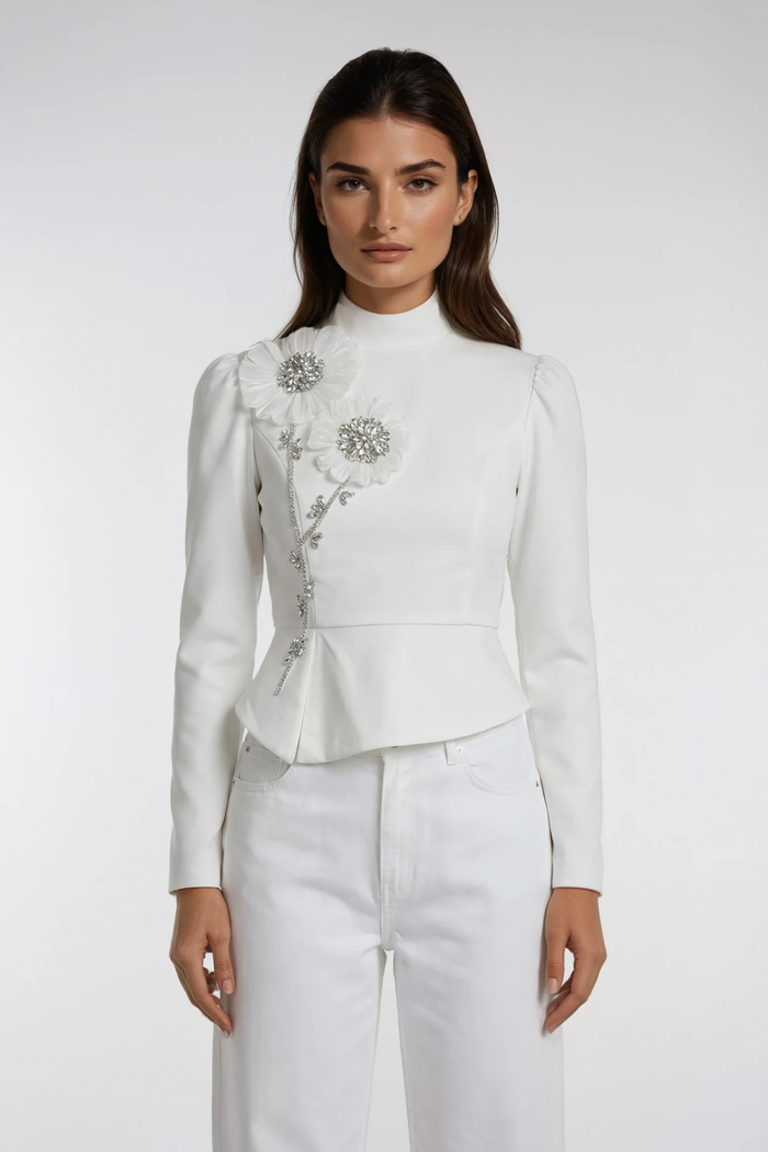 Emmett Crystal Flower Skirt Set