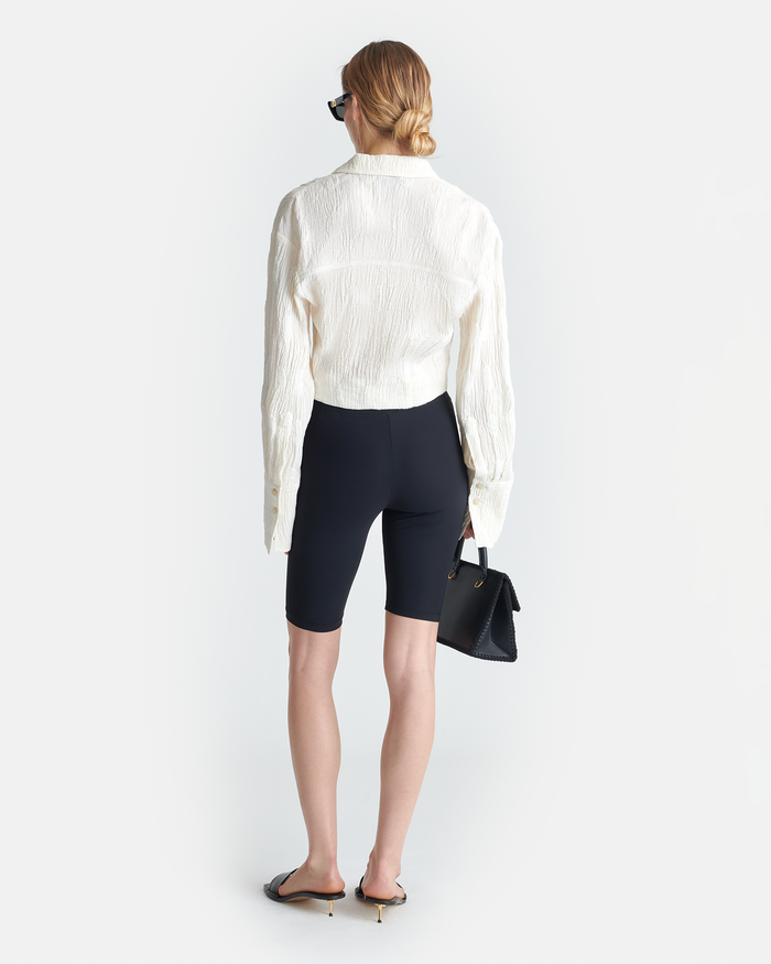 Enola - Seersucker Gauze Shirt - White