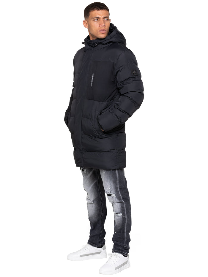 Enzo Milano | Mens Faux Fur Lined Hood Long Jacket