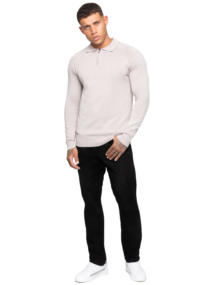 Enzo Milano | Mens Half Zip Polo Jumper