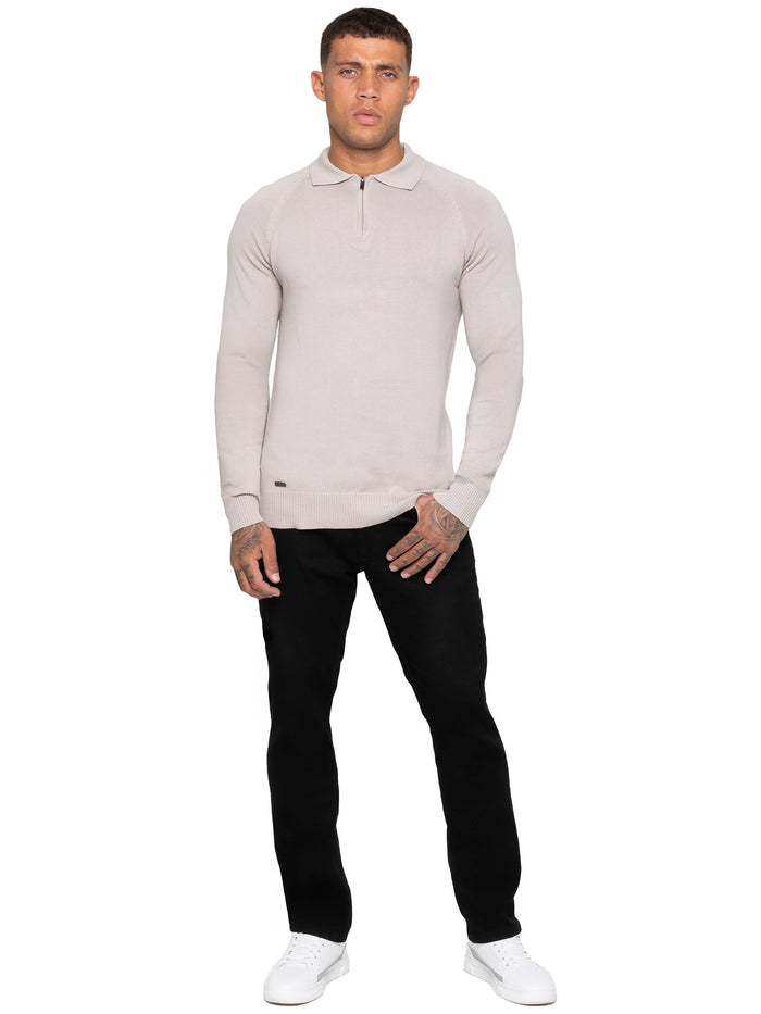 Enzo Milano | Mens Half Zip Polo Jumper