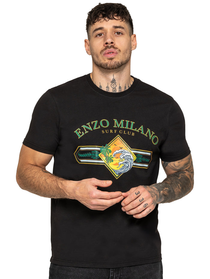 Enzo Milano | Mens Surf Club Print T-Shirt