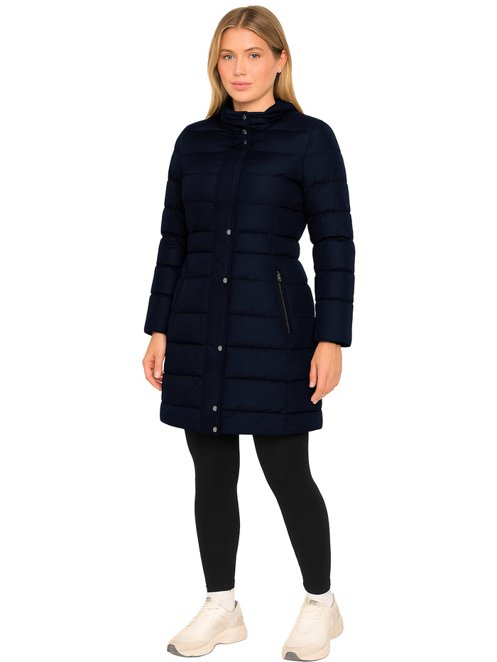 Enzo | Womens Faux Fur Hooded Long Puffer Jacket