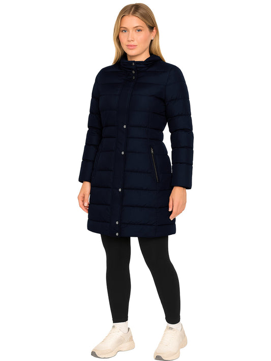 Enzo | Womens Faux Fur Hooded Long Puffer Jacket